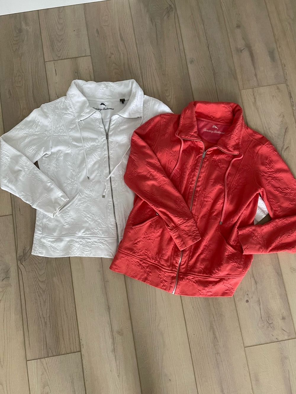Set of 2 Tommy Bahama zip front jackets